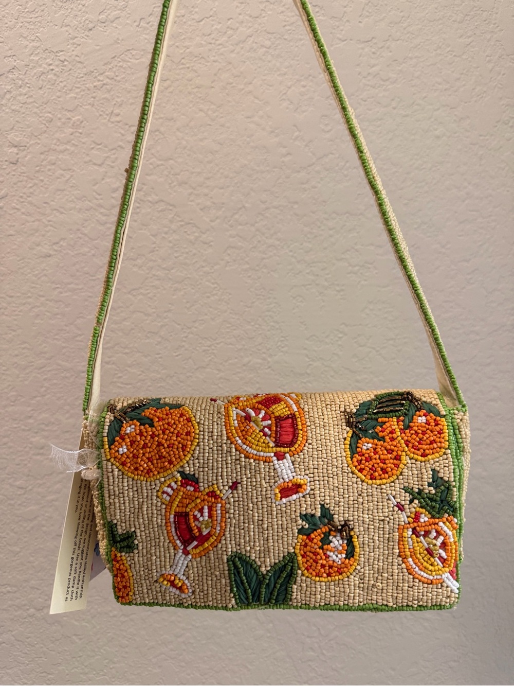 Viral Aperol Spritz Beaded Shoulder Bag FIRM PRICE